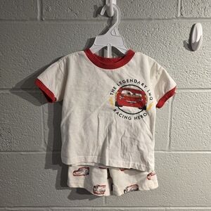 Disney Racing Hero Tee and Shorts Set - White & Red